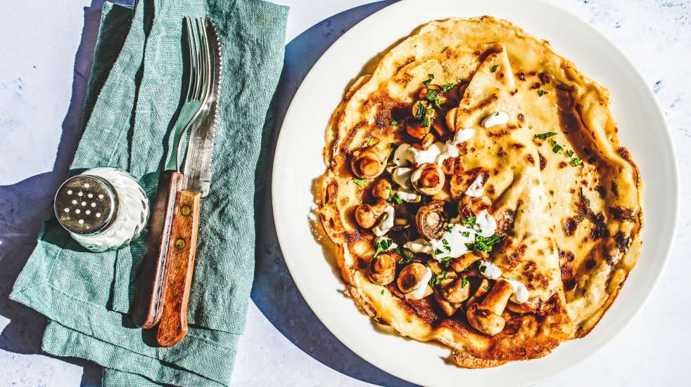 vegan mushroom pancake